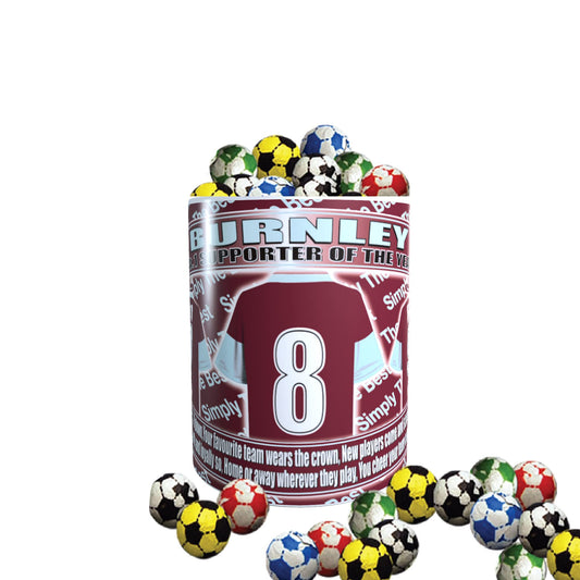 Burnley Football Team Shirt Mug Gift with Chocolate Footballs