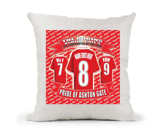Bristol City Personalised Football Cushion Cover Gift