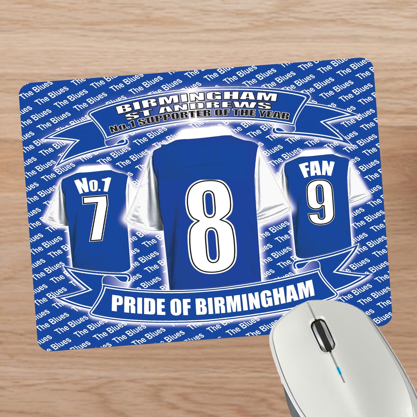 Birmingham Football Shirt Mouse Mat Gift