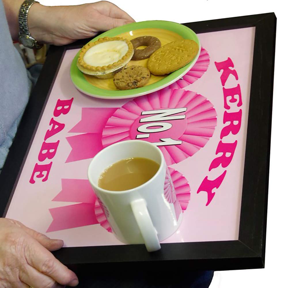 No.1 Babe Rosette Personalised Lap Tray Gift