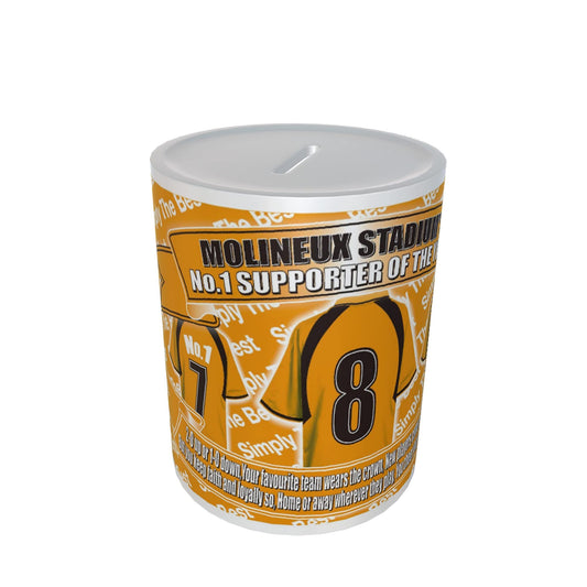 Wolves Football Shirt Ceramic Money Box Gift