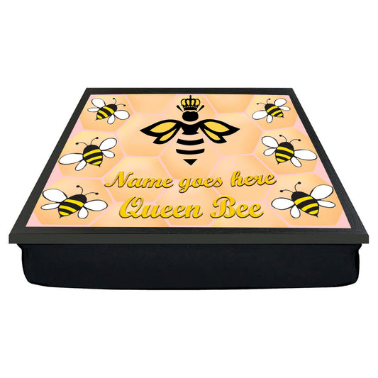 Queen Bee Honeycomb Design Personalised Soft Cushion Lap Tray Gift