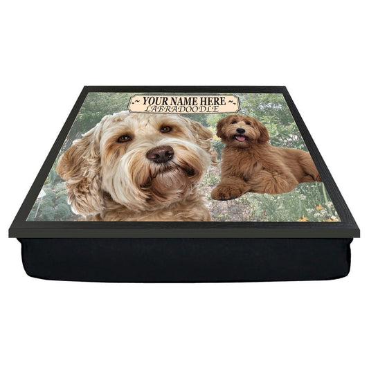Labradoodle Personalised Dog Breed Lap Tray Gift Present