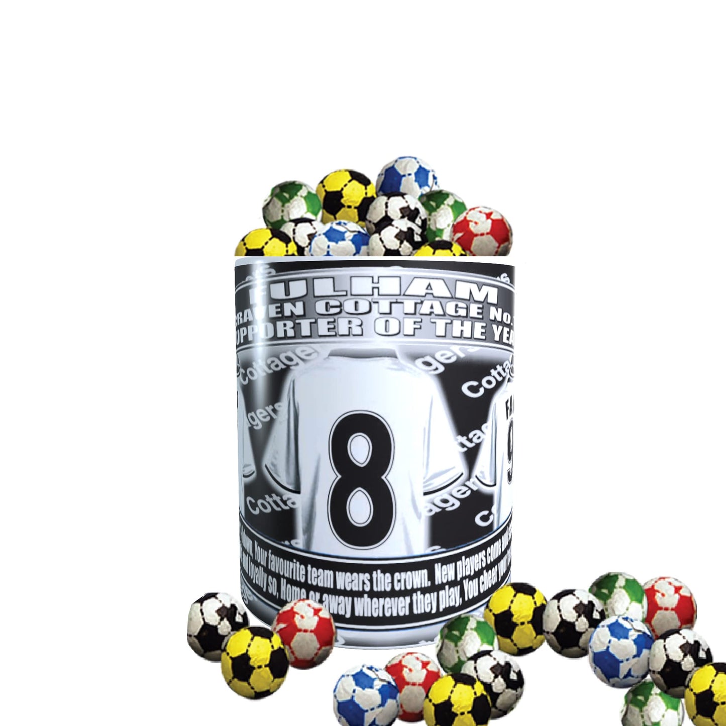 Fulham Football Team Shirt Mug Gift with Chocolate Footballs