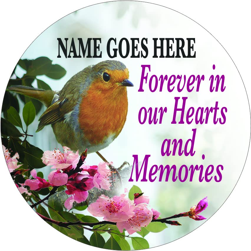 Robin Forever In Our Hearts & Memories Personalised Remembrance Memorial Ceramic Hanging Decoration