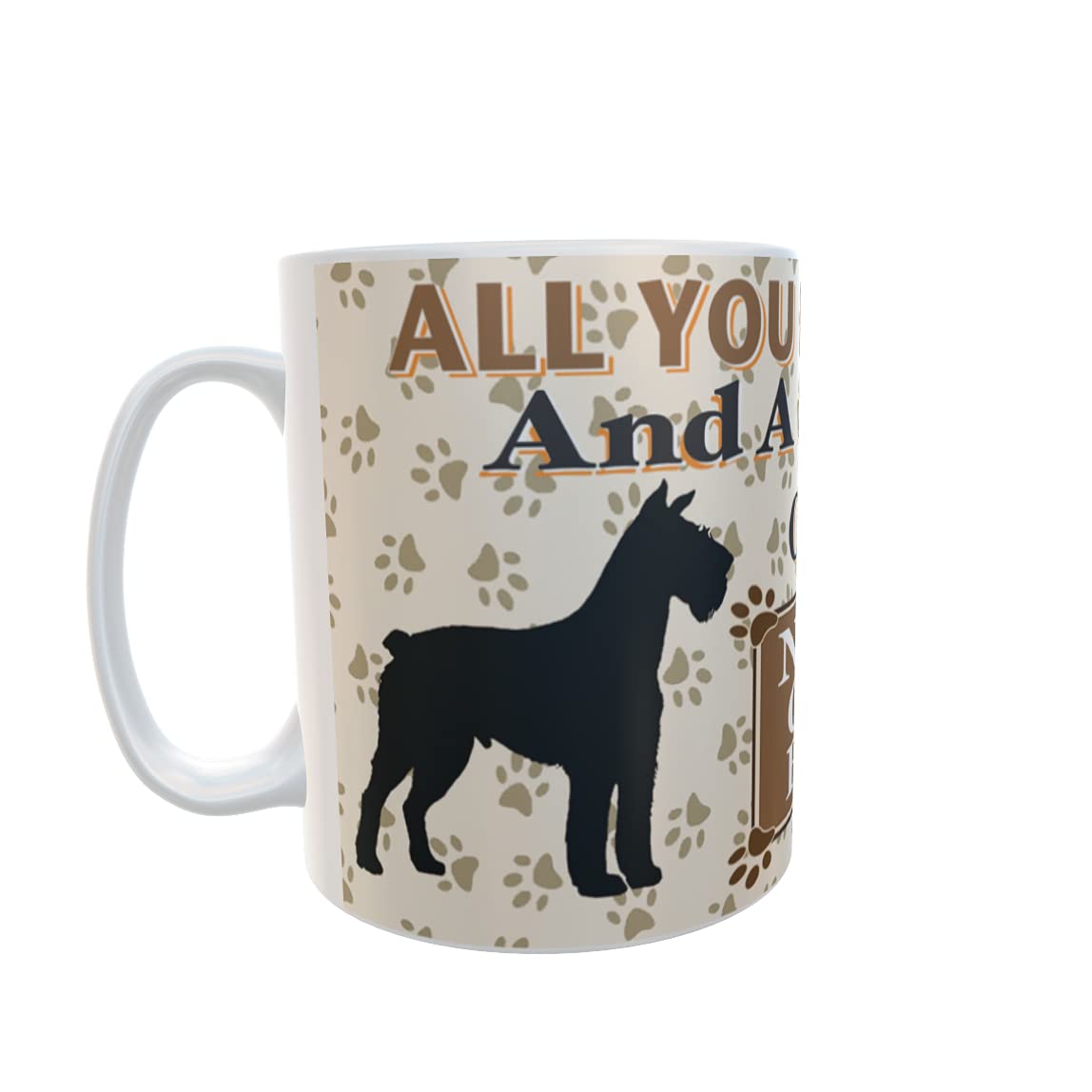 All You Need is Love and a Schnauzer Dog Personalised Mug Gift
