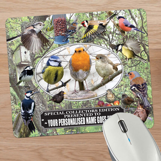 British Garden Birds Personalised Mouse Mat Gift