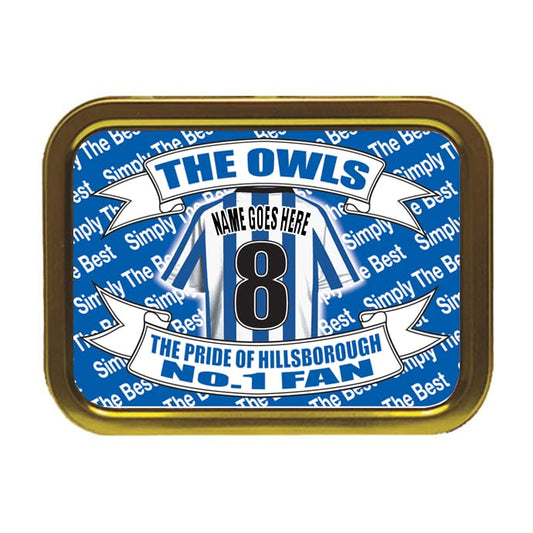 Sheff Wed Personalised Football Shirt Tobacco Storage Tin & Products Gift Present