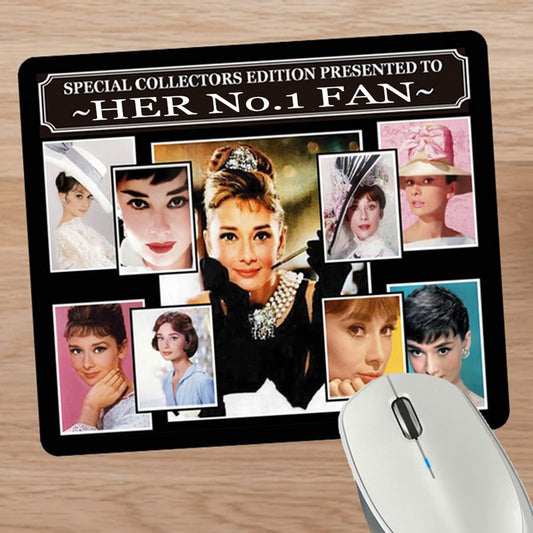 Hepburn Celebrity Icon No.1 Fan Mouse Mat Gift Movie Star*Audrey