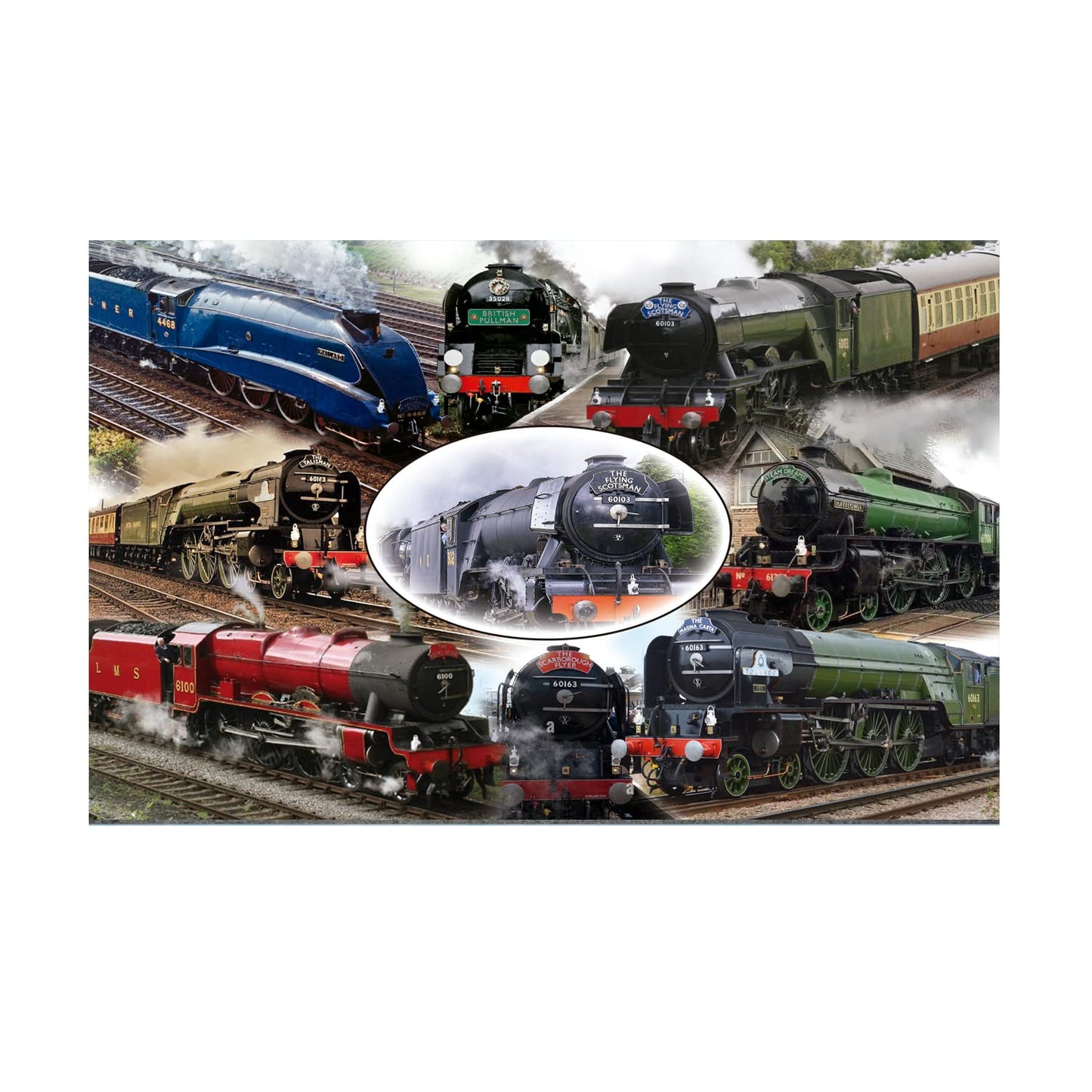 Classic Steam Locomotive Train Toughened Glass Heat Resistant Worktop Saver Cutting and Chopping Board Gift