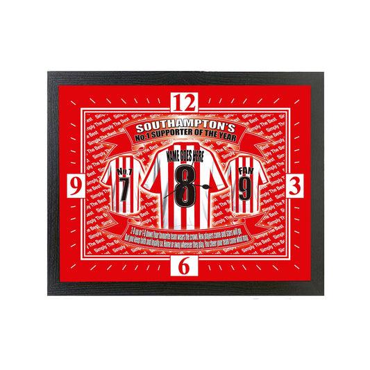 Southampton Football Shirt Personalised Clock Gift Present