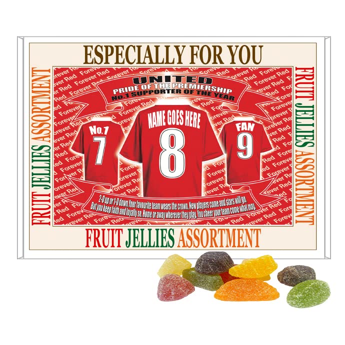 Manchester Reds Personalised Football Shirt Gift Boxed Choice of Sweets