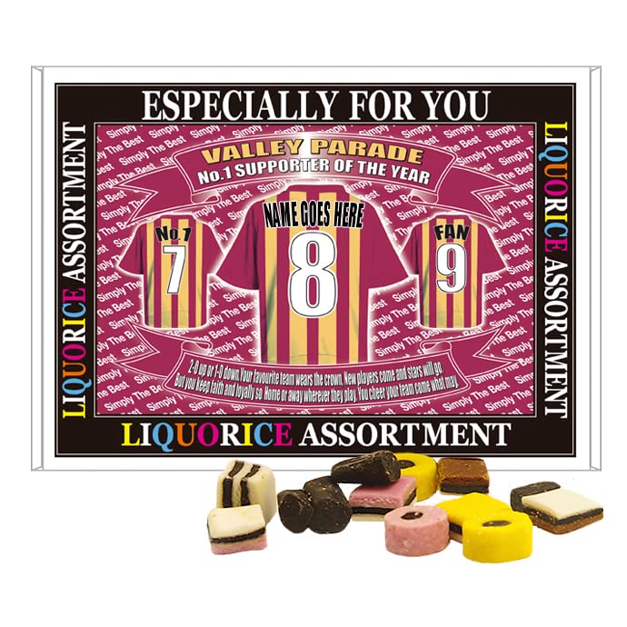 Bradford City Football Shirt Personalised Gift Boxed Sweets