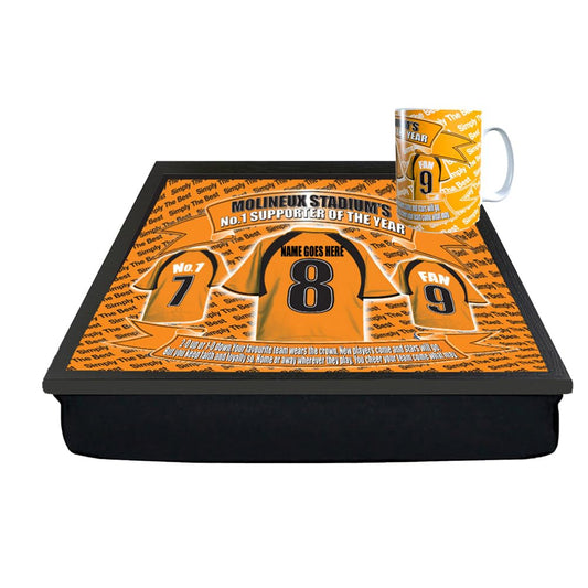 WOLVES Personalised Football Shirt Lap Tray And Mug Gift Set