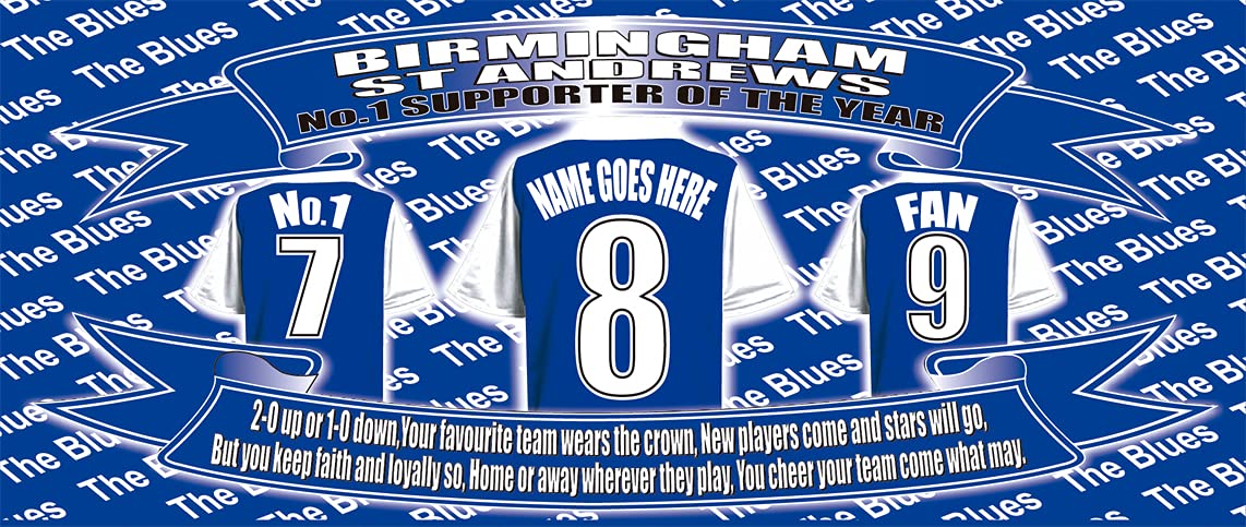 Birmingham Football Team Shirt Personalised Mug Gift