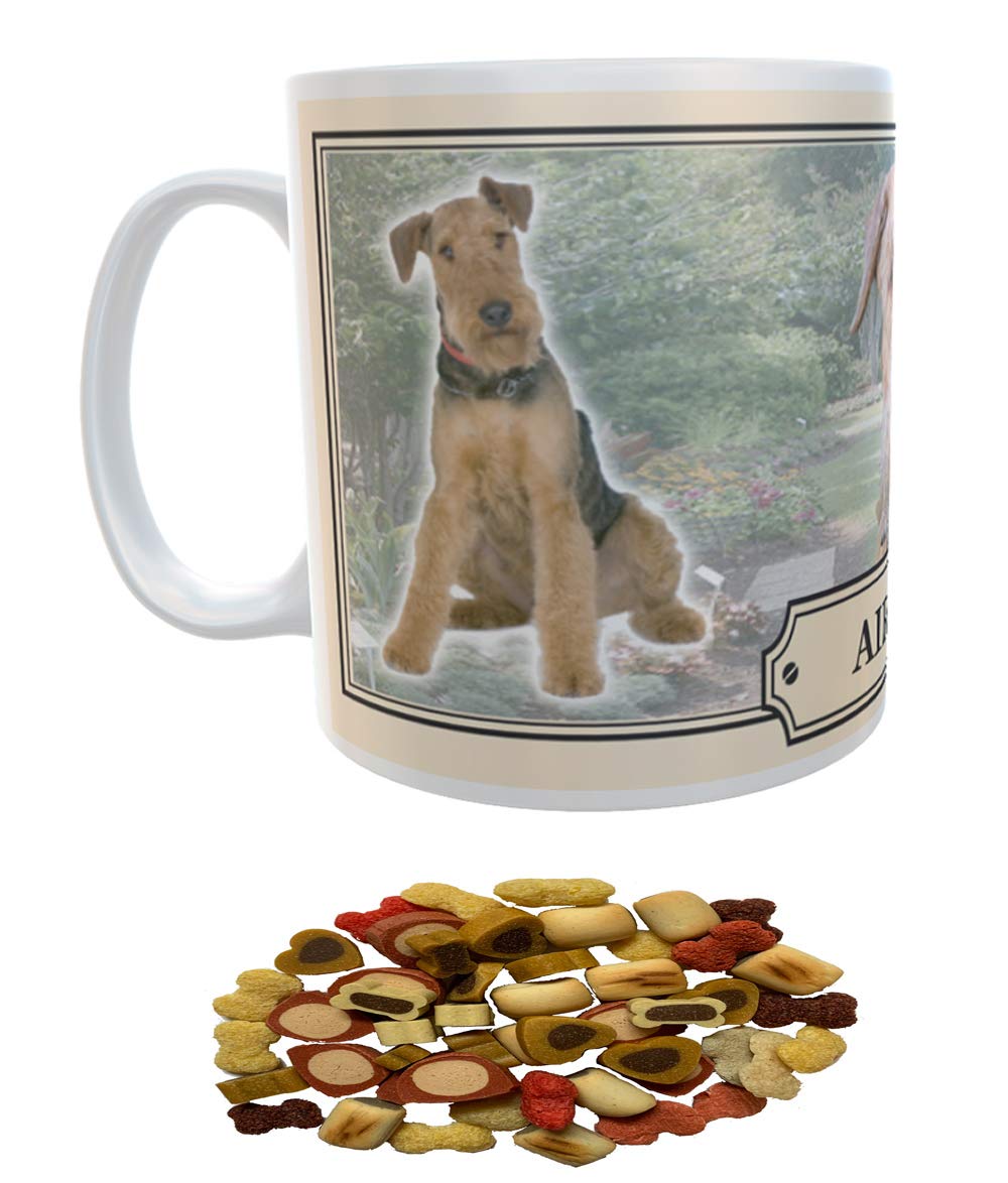 Airedale Terrier Dog Breed Gift Mug with Treats