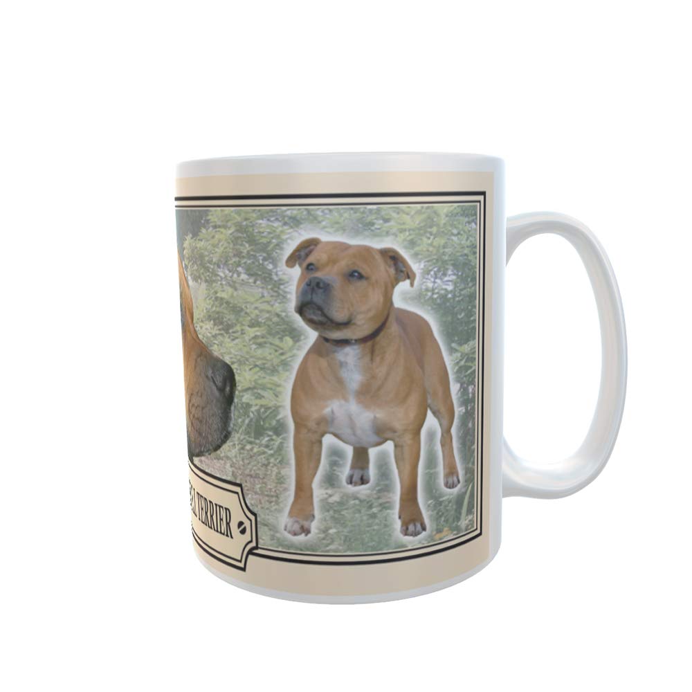 Brown Staffordshire Bull Terrier Dog Breed Gift Mug with Treats
