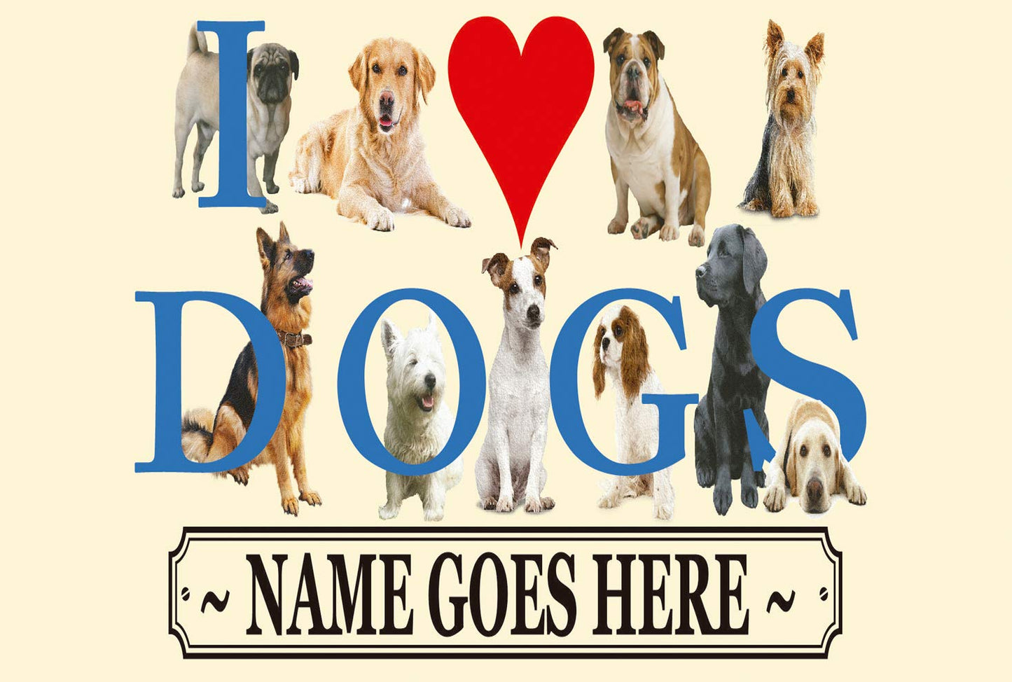 I Love Dogs Personalised Mug Gift
