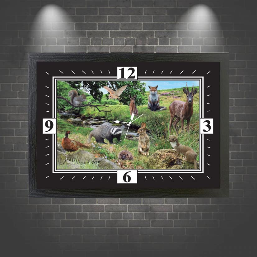 British Countryside Wildlife Animals Wall Clock Gift