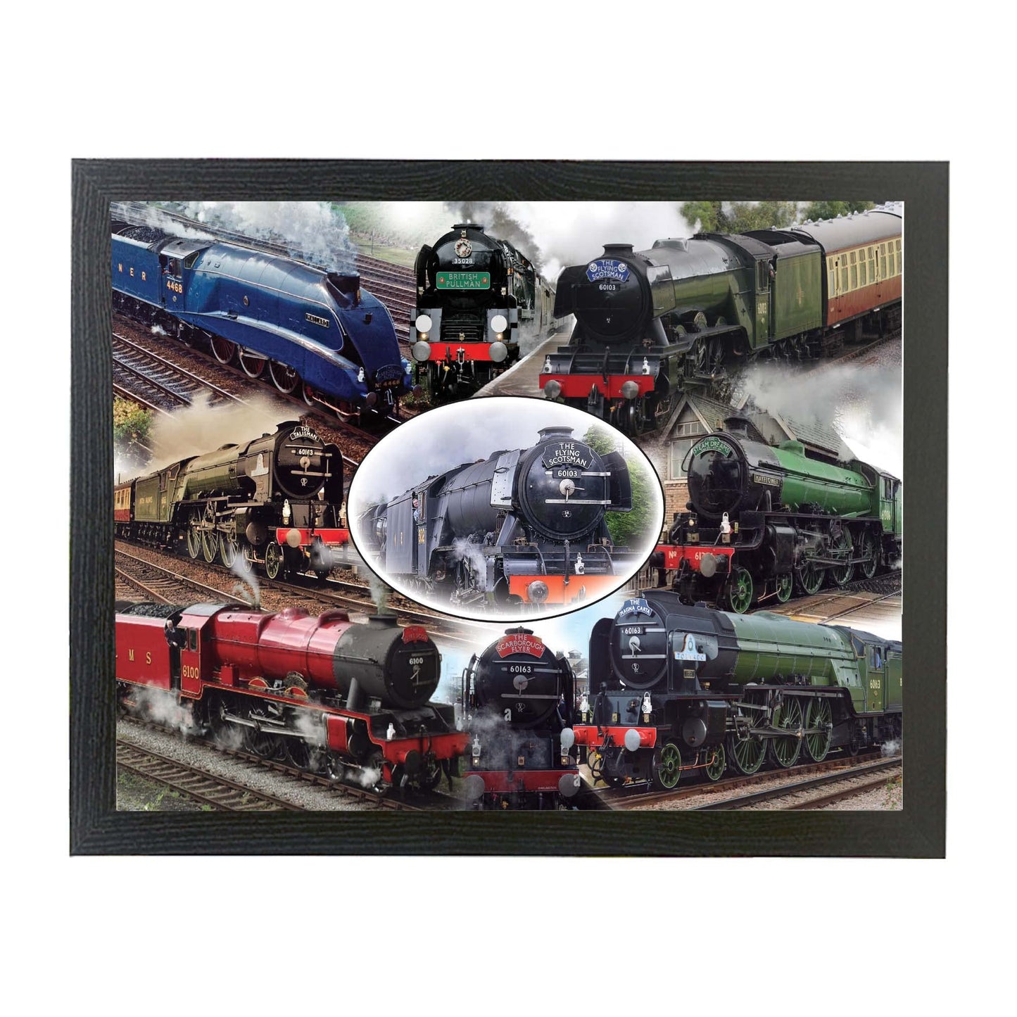 Classic Steam Locomotive Train Lap Tray Present Gift, Multicolour, M, (CSLT_LT_NP)