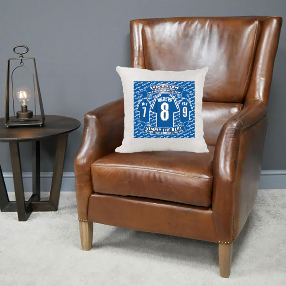 Leicester City Personalised Football Country Canvas Style Cushion Cover Gift