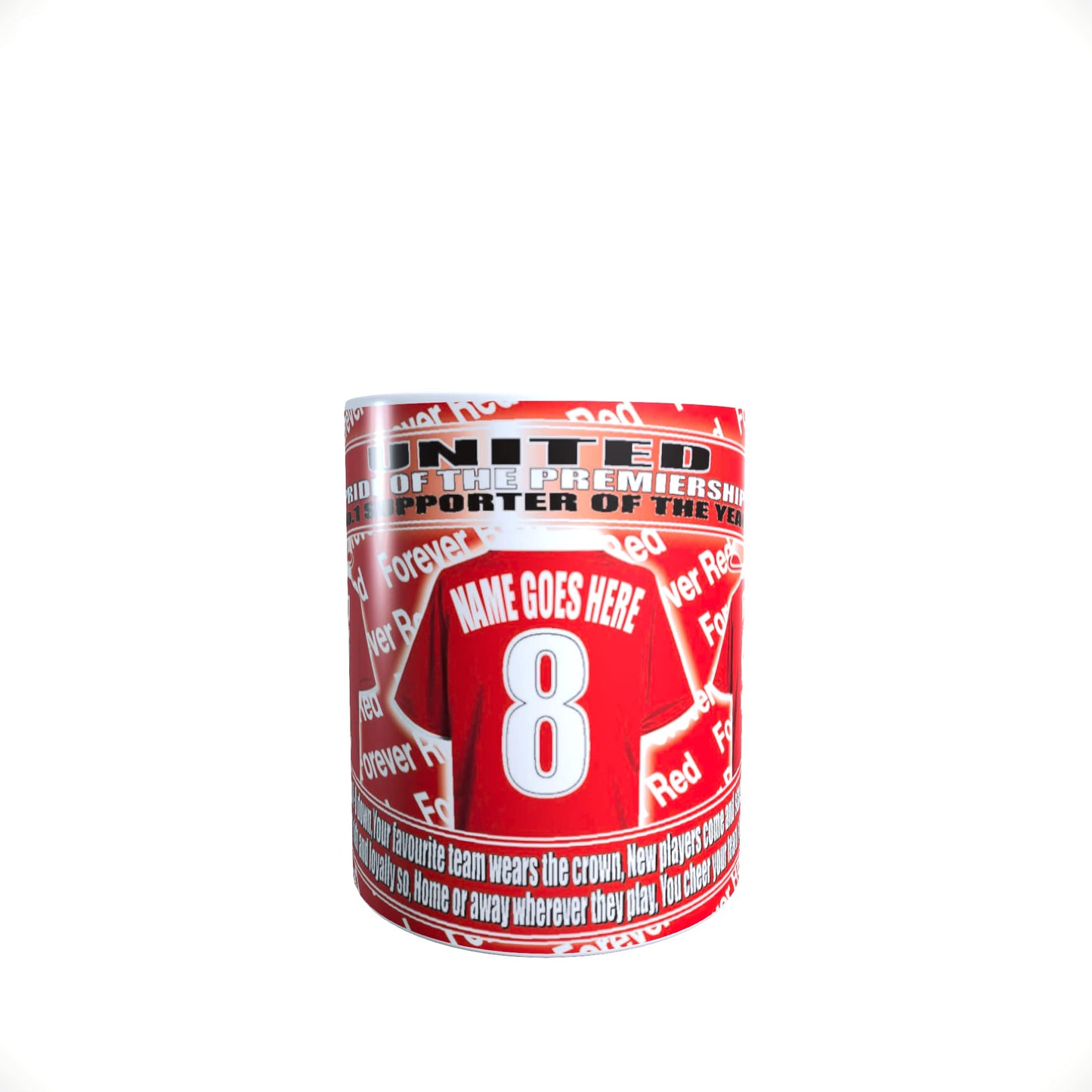 Manchester Reds Personalised Football Shirt Mug Gift with Chocolate Footballs