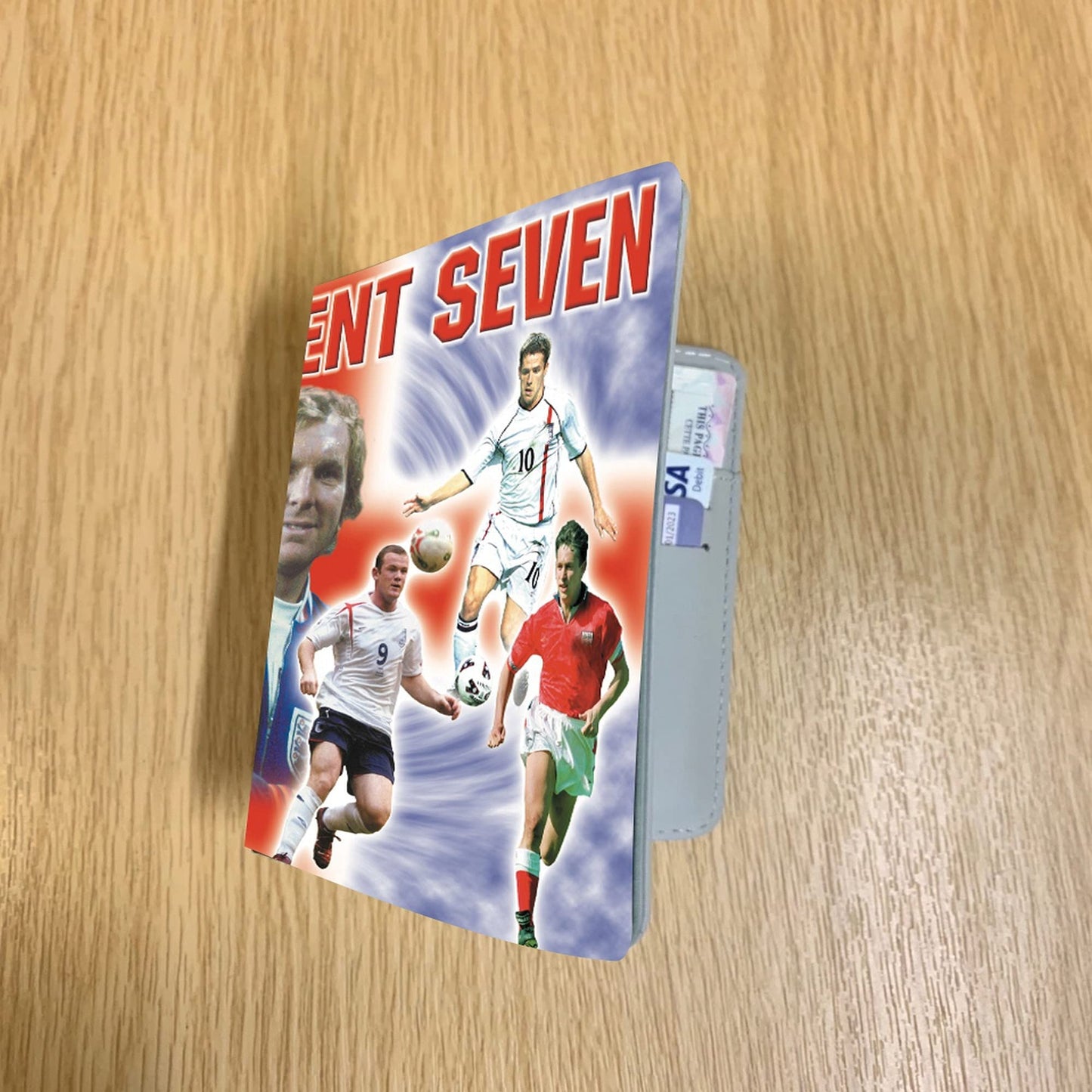 England Magnificent 7 Icons Football Players Travel Passport Case Holder Gift