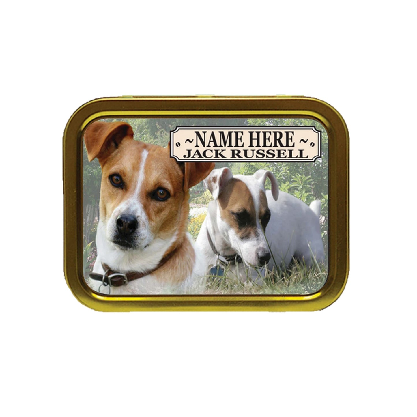 Jack Russell Dog Breed Personalised Tobacco Tin & Products Gift Set