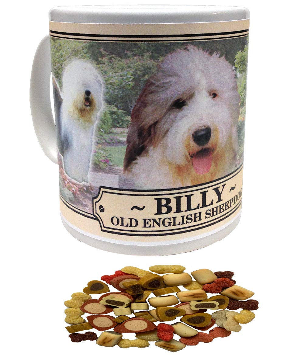 Old English Sheepdog Personalised Dog Breed Gift Mug with Treats