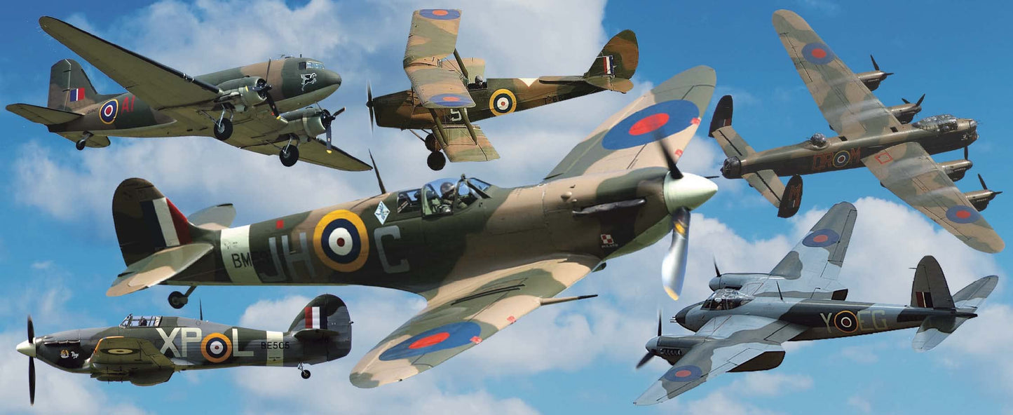 VE Day Battle of Britain WWII Iconic War Planes Spitfire Lancaster Mug with Choice of Sweets Gift