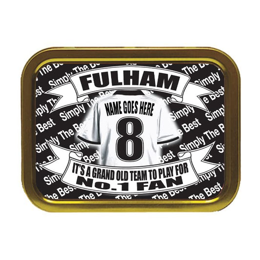 Fulham Football Shirt Personalised Tobacco Storage Tin & Products