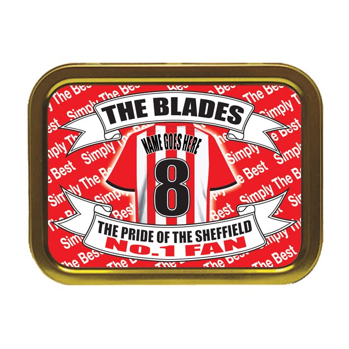 Sheffield U Personalised Football Shirt Tobacco Storage Tin & Products Gift Present