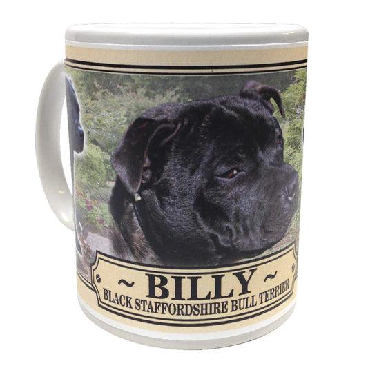 Black Staffordshire Bull Terrier Personalised Dog Breed Gift Mug