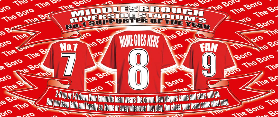 Middles(brough) Personalised Football Shirt Silver Aluminium Two Lid Unisex Water Bottle Gift