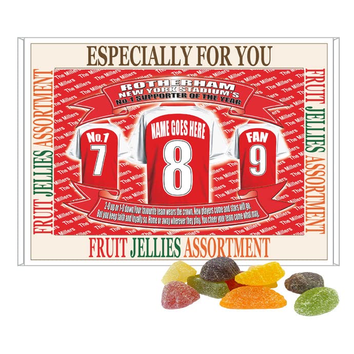Rotherham Football Shirt Personalised Gift Boxed Sweets Variety