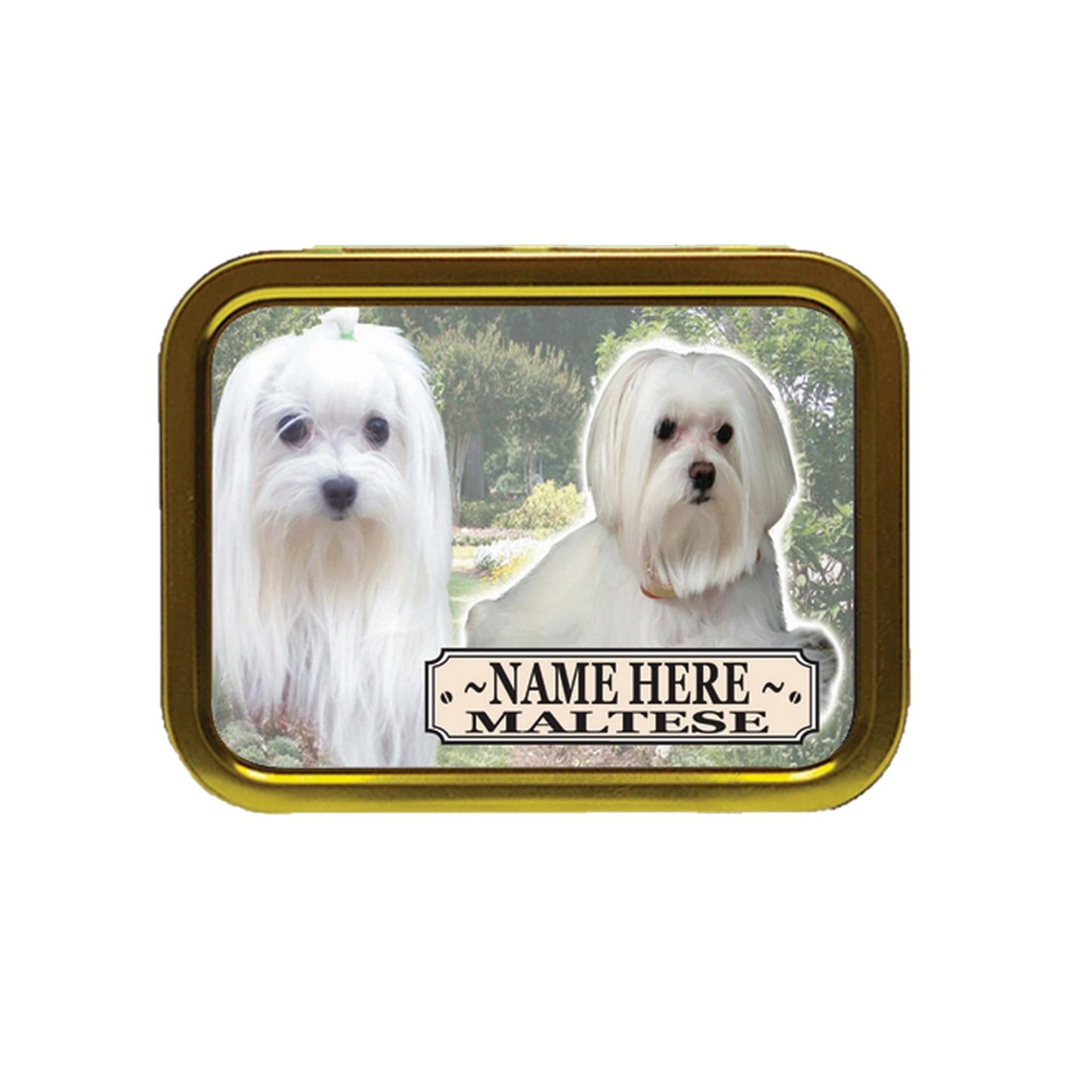 Maltese Dog Breed Personalised Tobacco Tin & Products Gift Set