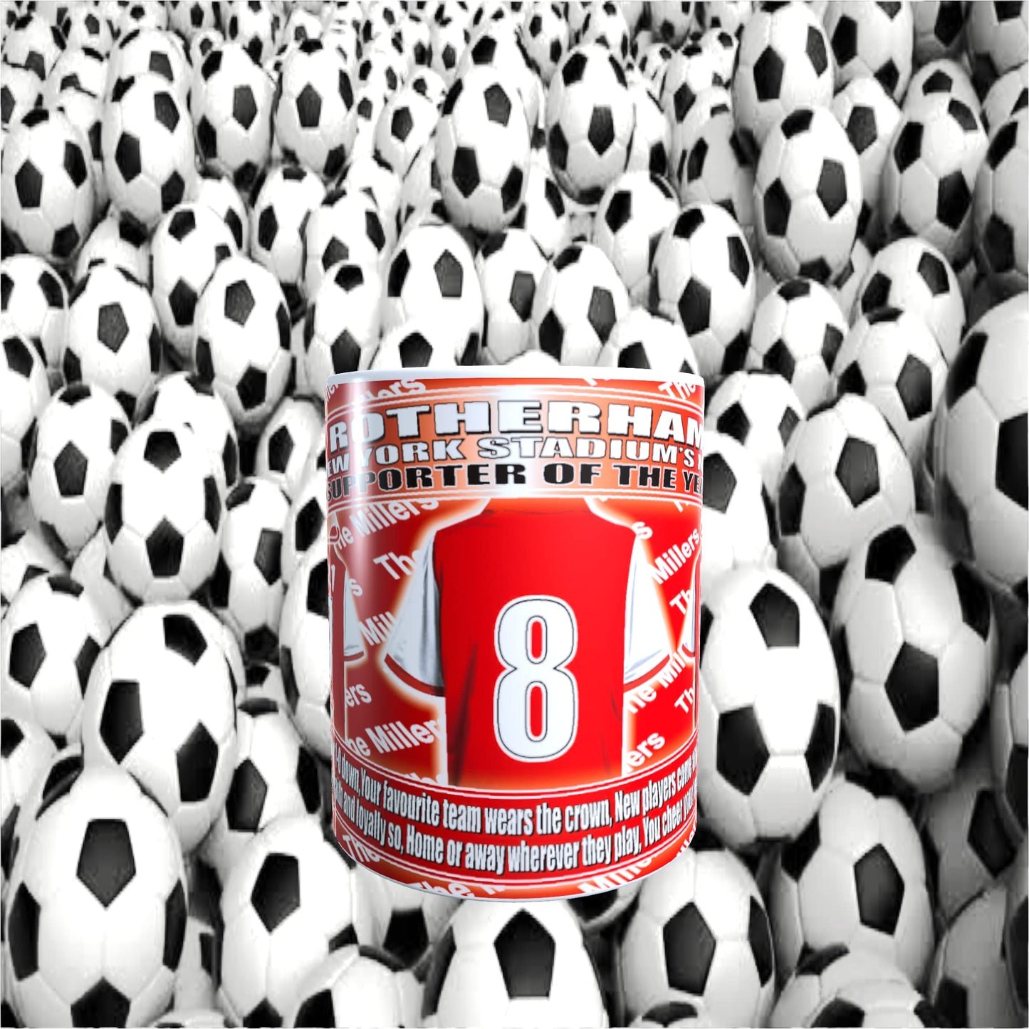 Rotherham Football Team Shirt Mug Gift with Chocolate Footballs
