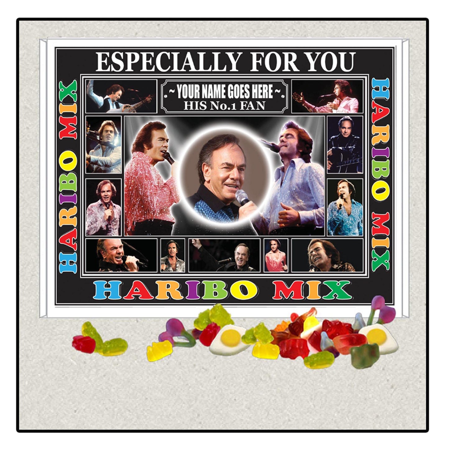Diamond The-Jazz-Singer Celebrity Singer Icon Personalised Boxed Sweets Gift Present Neil Choice of Sweets