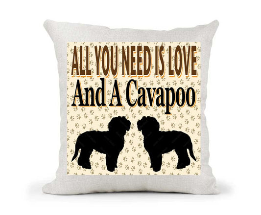All You Need Is Love And A Cavapoo Country Canvas Cushion Cover Gift