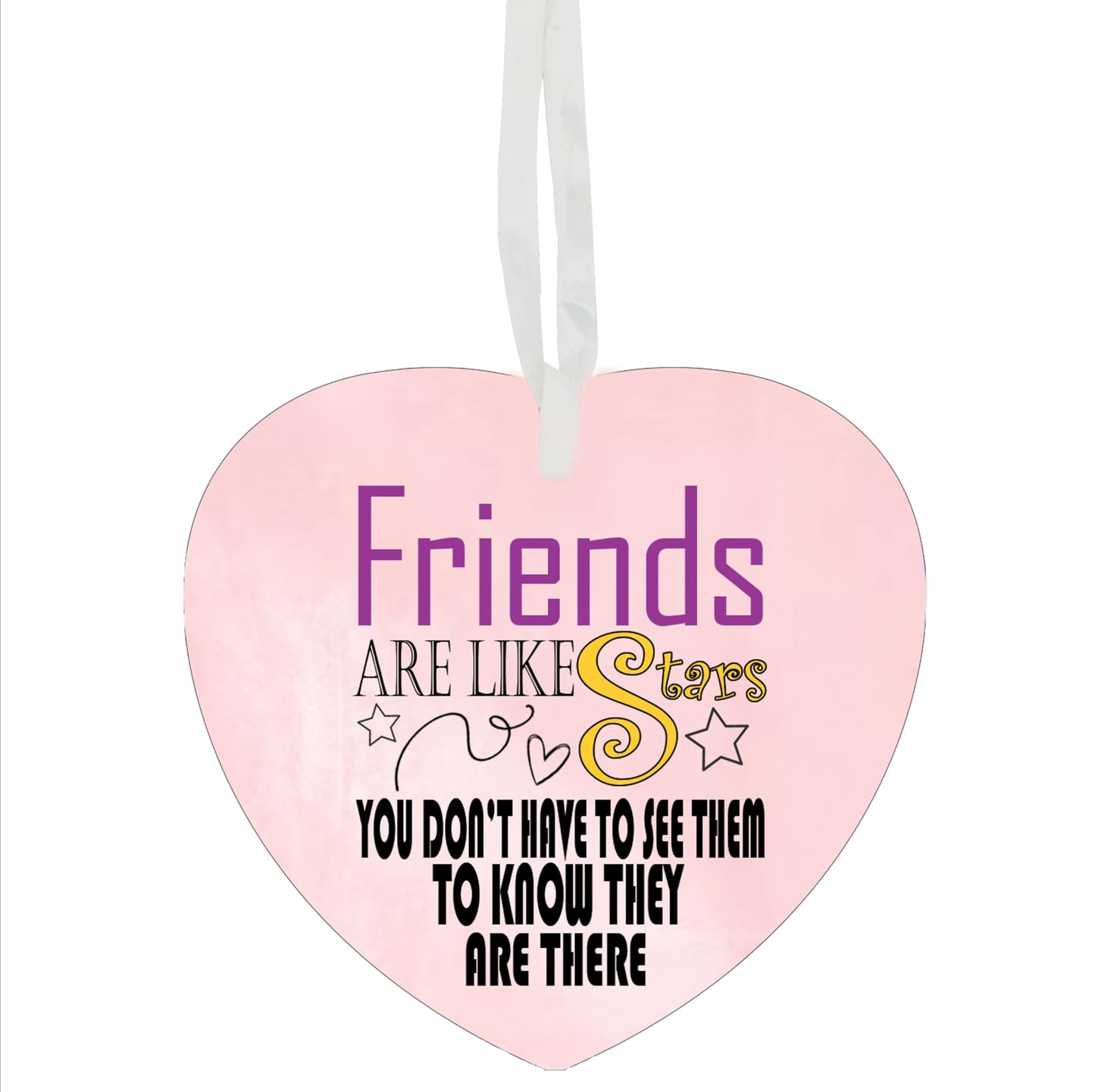 Friends Are Like Stars Hanging Heart Ceramic Keepsake