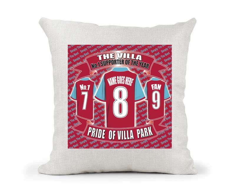 The Villa Personalised Football Country Canvas Style Cushion Cover Gift