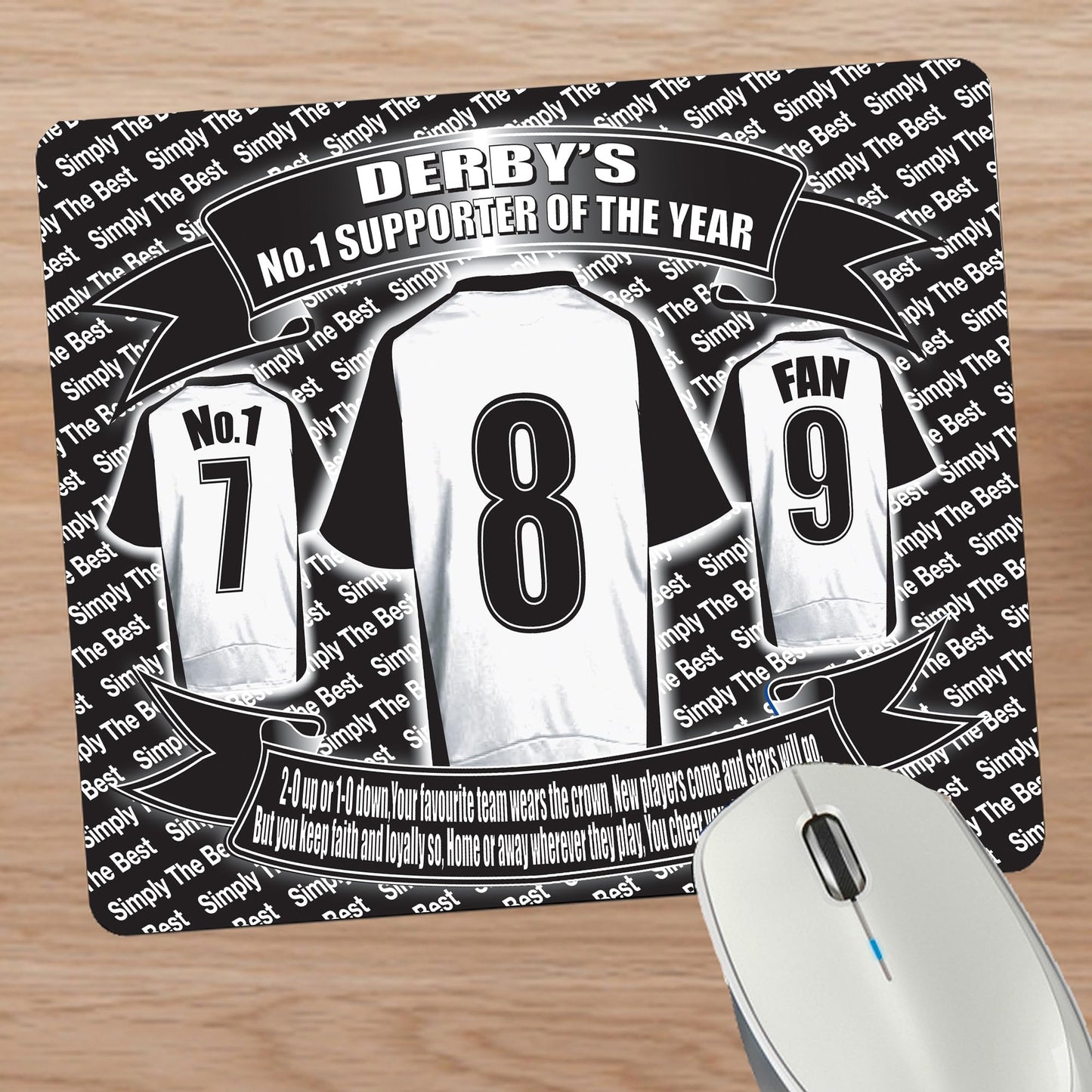 Derby Football Shirt Mouse Mat Gift