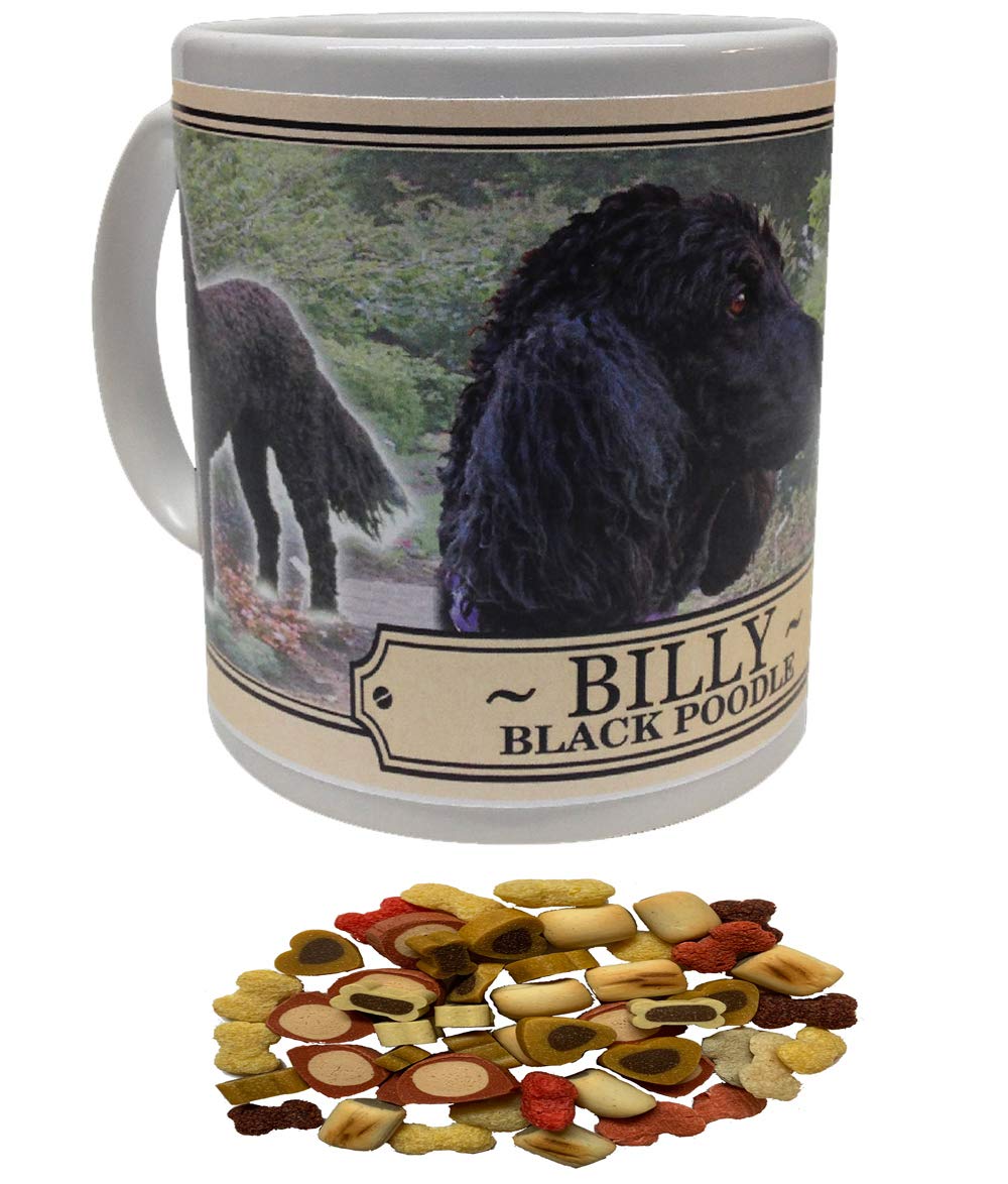 Black Poodle Personalised Dog Breed Gift Mug with Treats