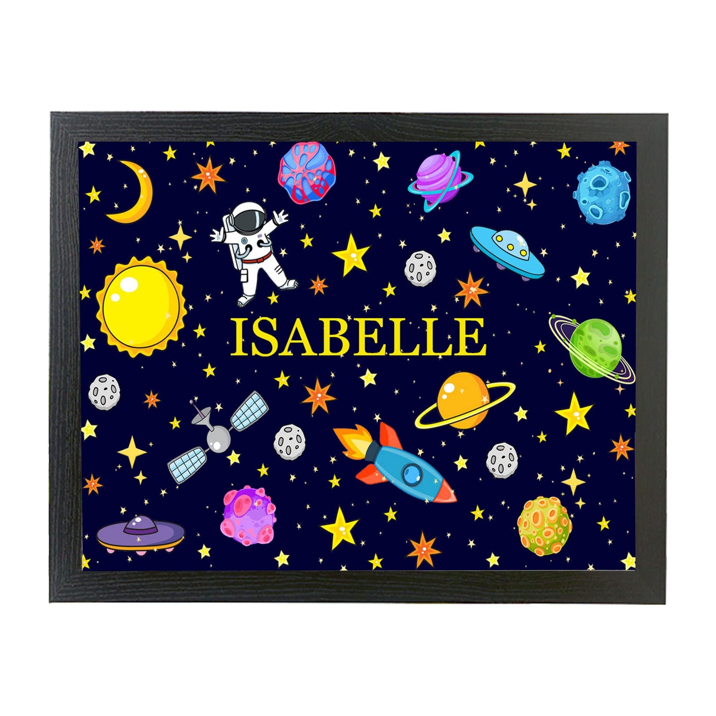 Junior Space Themed Personalised Design Soft Cushion Lap Tray Gift