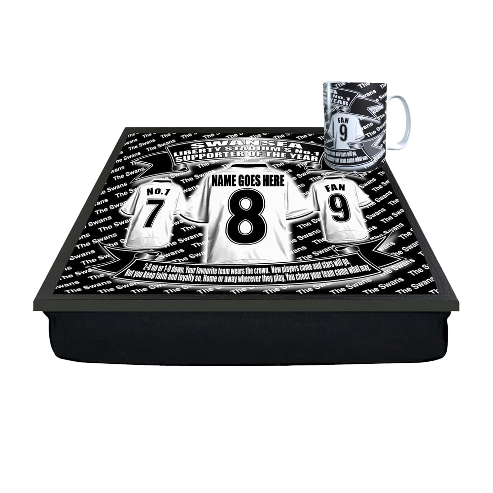 Swansea Personalised Football Shirt Lap Tray And Mug Gift Set