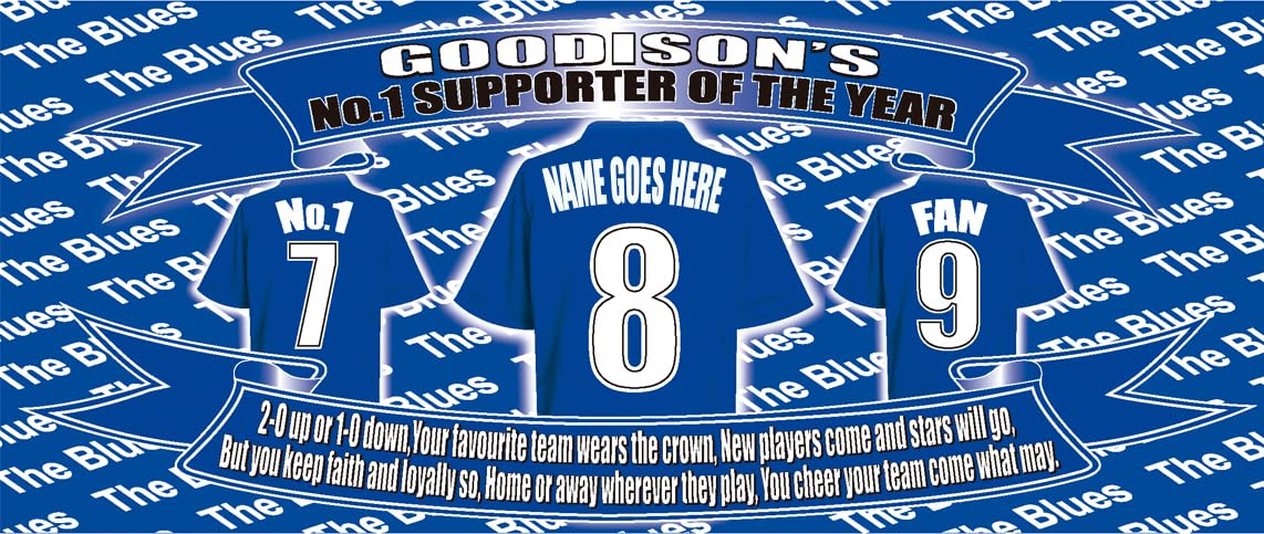 Toffees Ever(ton) Personalised Football Shirt Silver Aluminium Two Lid Unisex Water Bottle Gift