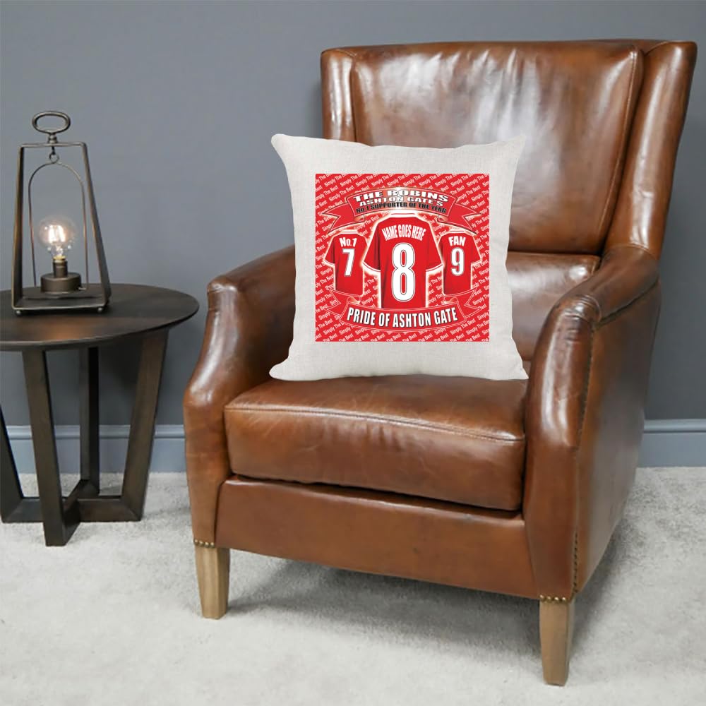 Bristol City Personalised Football Cushion Cover Gift