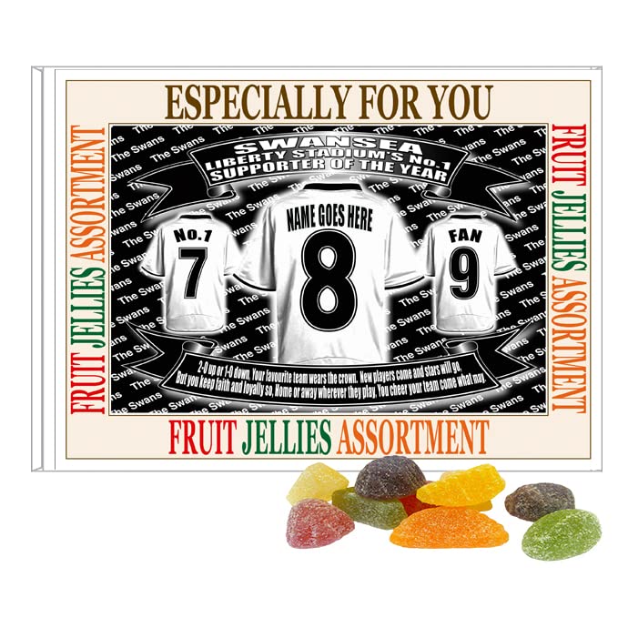 Swansea Football Shirt Personalised Gift Boxed Sweets Variety