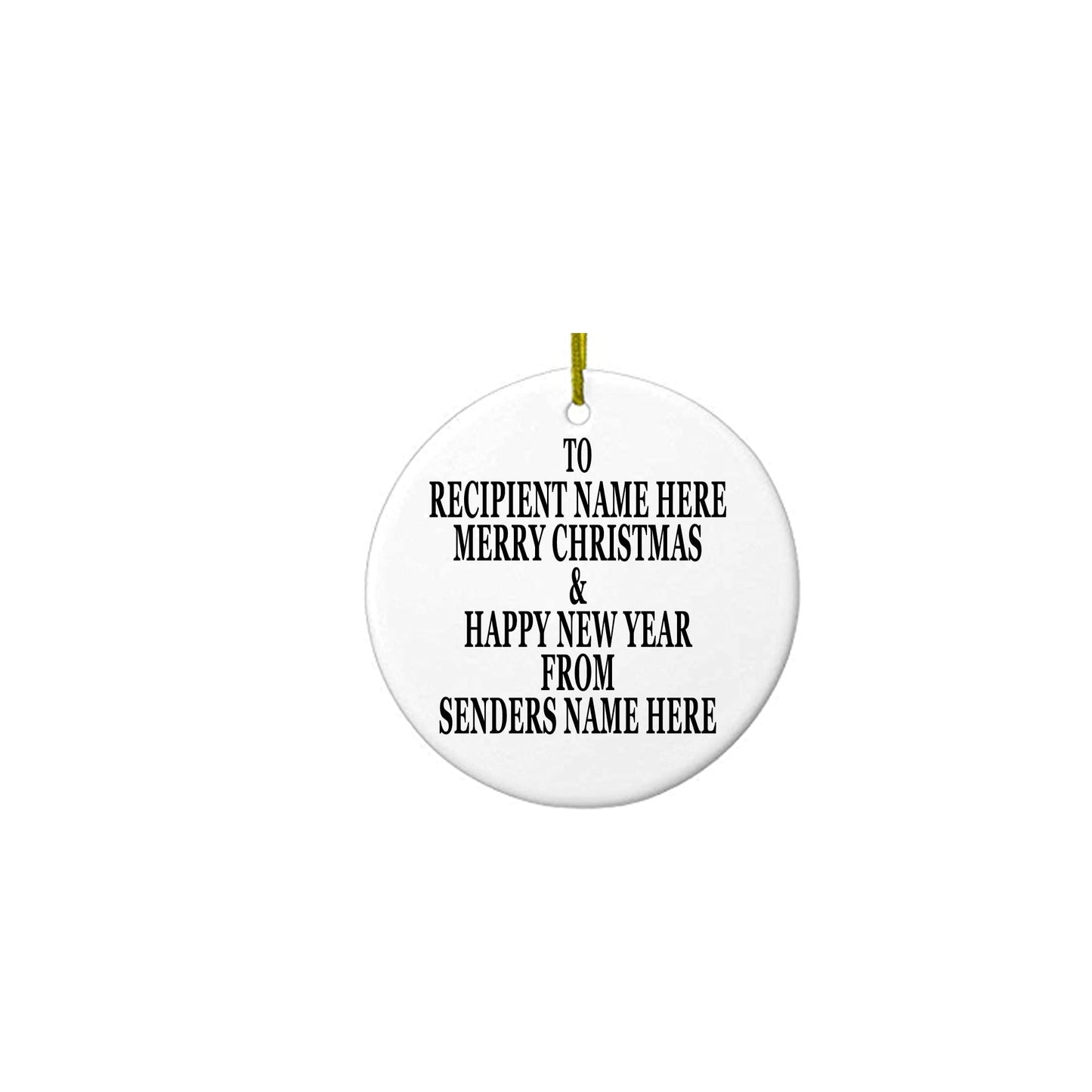 Christmas Let it Snow Personalised Keepsake Hanging Tree Decoration With Double Sided Personalisation, White, 7 x 7cm