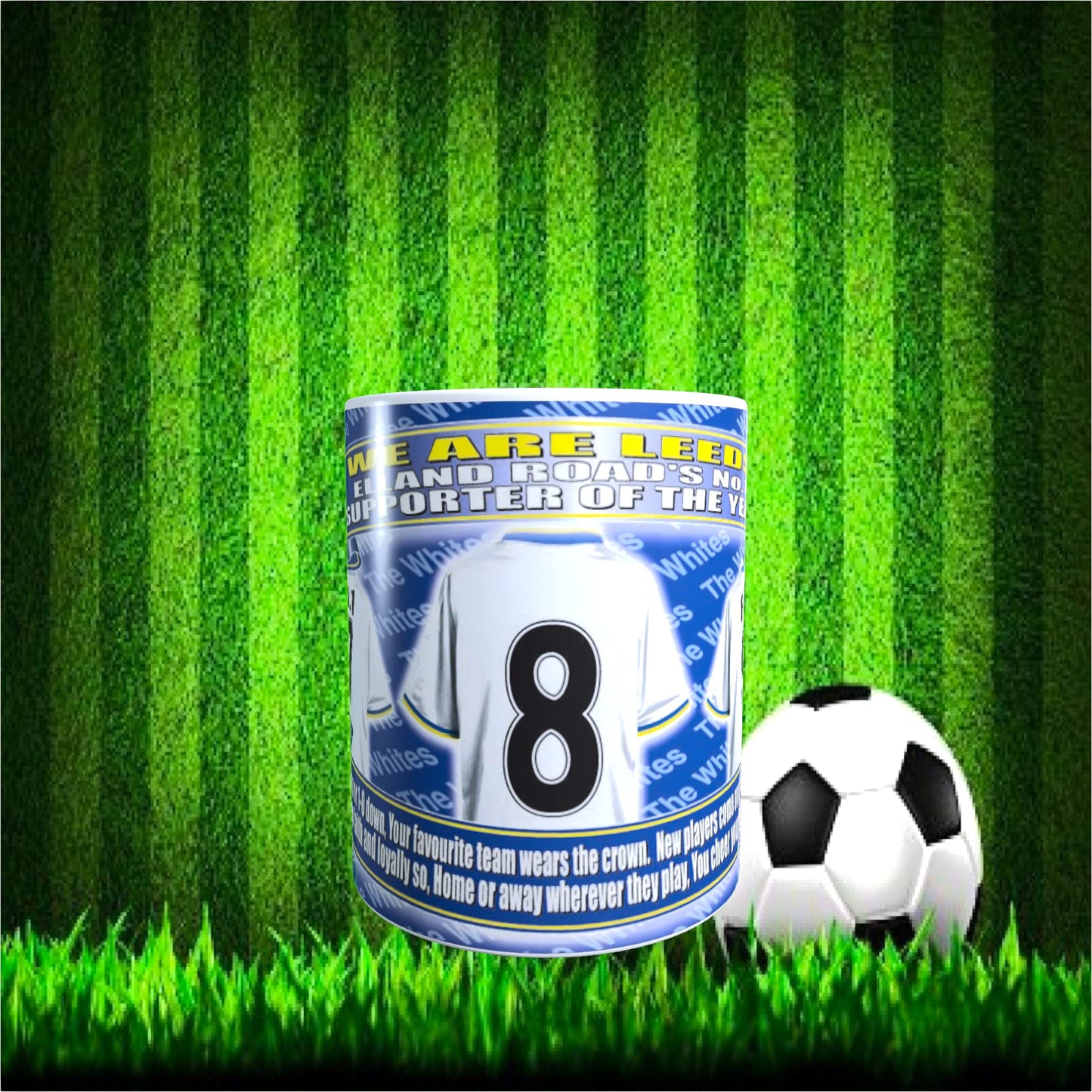 Leeds U Football Team Shirt Mug Gift with Chocolate Footballs